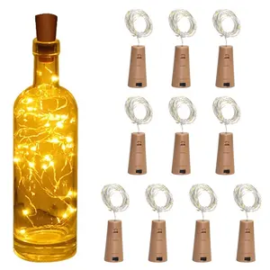 Guirnalda de Luces LED para Botella de Vino, Guirnalda de Luces de Hadas con Corcho, para Decoración de Fiesta de Navidad y Boda, 20/10/5/3 Piezas