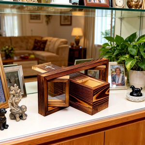 Boîte de rangement en bois pour cendres, fournitures <span class=keywords><strong>funéraires</strong></span>, cercueil pour animaux de compagnie, urne commémorative rectangulaire pour animaux de compagnie avec gravure - Product Image 4