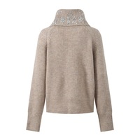 Nouveau Pull en Laine Douce Tricoté à Demi-Zip avec Strass Style Décontracté pour Femme – Collection Automne Hiver 2026