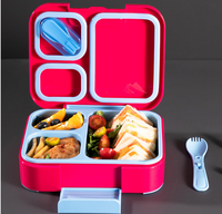 Boîte à lunch bento portable avec compartiments séparés, couvercle hermétique et couverts intégrés pour l'école, le bureau, les voyages et le stockage des repas