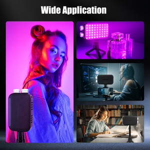 Lumière vidéo LED RGB, 13 modes d'effets lumineux, étanche, résistante aux chocs, température de couleur réglable 2500K-7000K pour Vlogging <span class=keywords><strong>TikTok</strong></span> - Product Image 6
