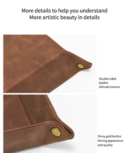 Tùy chỉnh giá thấp đồng xu Key catchall khay Có thể gập lại hình vuông cạnh giường ngủ lưu trữ PU da <span class=keywords><strong>Valet</strong></span> khay bút - Product Image 5