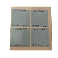 Étiquette adhésive rectangulaire en PVC/vinyle transparent, imperméable, anti-ultraviolet, en braille, gaufrée, tactile, pour emballage