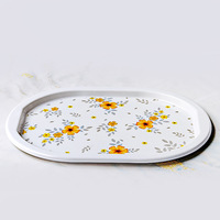 Plateau de service ovale empilable en mélamine pour le commerce extérieur, grande capacité (3-6L), facile à nettoyer, pour table à manger et rangement