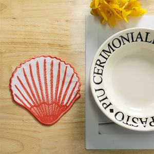 Sint-Jakobsschelp Linnen <span class=keywords><strong>Cocktail</strong></span> Servetten 6X6 Linnen Servetten Onderzetter Op Maat Bedrukte Stoffen Schaalvormige Cocktailservetten - Product Image 4