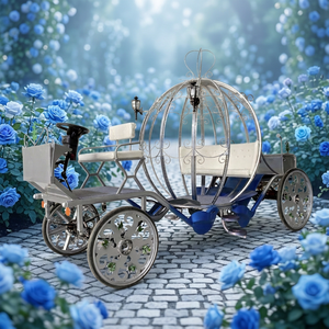 Chariot de balade électrique en acrylique en forme de citrouille, sans chevaux, style Cendrillon, pour tourisme royal et mariages, à vendre - Product Image 1
