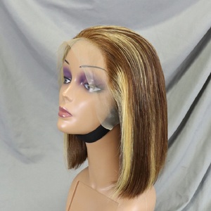 พร้อมส่งวิกผมบ๊อบแบบใส 13x4  วิกผมแท้สีออมเบรนน้ำผึ้งบลอนด์  ขนาด 10-16 นิ้ว  สี 4/27 วิกผมลูกไม้ HD ด้านหน้า - Product Image 5