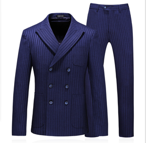 <span class=keywords><strong>Traje</strong></span> <span class=keywords><strong>Azul</strong></span> <span class=keywords><strong>Marino</strong></span> para Hombre, <span class=keywords><strong>Traje</strong></span> Casual de Negocios de <span class=keywords><strong>Tres</strong></span> <span class=keywords><strong>Piezas</strong></span>, <span class=keywords><strong>Traje</strong></span> de Novio para Boda - Product Image 2