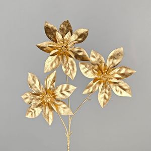 J01 Vente en gros à bas prix de plantes artificielles dorées, roses dorées, décorations florales, fleurs en vrac pour mariage, fête, événement - Product Image 3