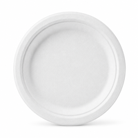 Assiettes jetables biodégradables en bagasse de canne à sucre compostables, rondes de 7 pouces, pour la restauration, les traiteurs et les fêtes