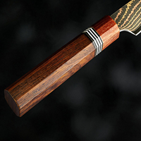 Couteau utilitaire professionnel XITUO en acier Damas cuivré pour couper la viande, les fruits et les légumes, manche octogonal en bois de rose, outil de cuisine