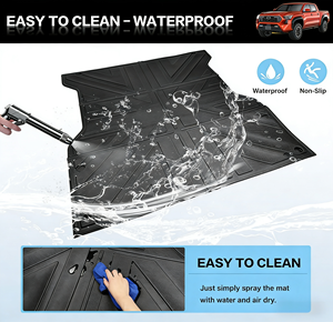 Tapis de <span class=keywords><strong>coffre</strong></span> de voiture de luxe imperméable de marque, ensemble complet 3D en TPE toutes saisons, sur mesure pour GMC Sierra 1500 2019-2026, compatible uniquement avec la benne de 6,6 pieds - Product Image 2