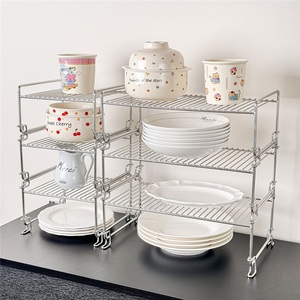 304 Stainless Steel Double-Tier Standing Towel <b>Storage</b> <b>Rack</b> for Home <b>Kitchen</b> Waterproof Modern Design - Product Image 3