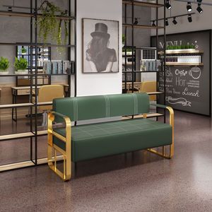 Modern Stainless Steel Hair Salon Waiting <b>Sofa</b> Light Luxury Design for Outdoor & Hotel Reception Areas - Product Image 4