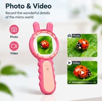 Loupe numérique portable 200X avec LED rechargeable, loupe de poche pour personnes âgées, malvoyantes, lecture, couture