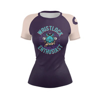 Vente en gros de vêtements de sport pour femmes, imprimés numériquement, respirants, écologiques, à manches courtes, protection contre les éruptions cutanées, UPF 50+, compression, surf, yoga