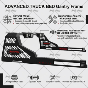 <span class=keywords><strong>Barre</strong></span> de protection robuste en acier avec feu stop <span class=keywords><strong>LED</strong></span> pour benne de pick-up, compatible <span class=keywords><strong>Hilux</strong></span> Revo Dmax Navara Ranger, universelle - Product Image 4