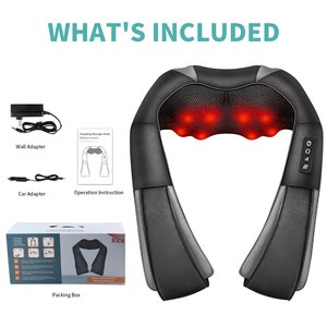 Masseur électrique vibrant chauffant Shiatsu pour le dos et le cou, avec suivi des objets et contrôle du temps, idéal pour le sport et le soulagement de la douleur - Product Image 4
