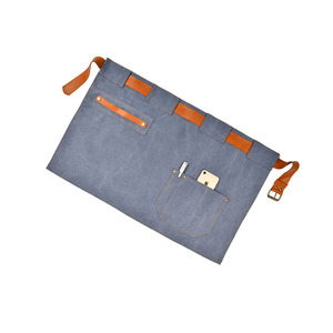 Delantal de cintura de mezclilla <span class=keywords><strong>vintage</strong></span> resistente de alta calidad Medio estilo de camarero/<span class=keywords><strong>camarera</strong></span> de mezclilla con correa de cuero - Product Image 3
