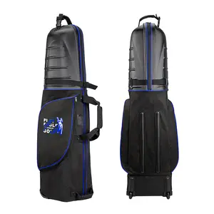 पहियों के साथ Foldable यात्रा गोल्फ बैग बड़ी क्षमता गोल्फ विमानन बैग हवाई जहाज यात्रा बैग