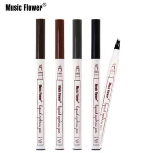 Crayon à sourcils 4 têtes Waterproof, embout fourchette résistant à l'eau, avec pointe, texture liquide pour trait fin, rehausseur, stylo pour teinte, nouveauté