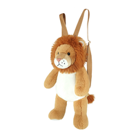 Sac à dos en peluche lion mignon personnalisé/OEM pour enfants, sac à dos jouet en peluche avec bretelles réglables