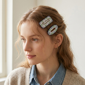 WENNAN Nuevas Pinzas para el Cabello con Diseño Floral y Decoración de Diamantes de Imitación, Pinzas de Cocodrilo Modernas para el Cabello, para Uso Diario - Product Image 6