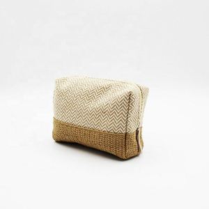 Personalized Straw Cosmetic Bag Custom Print Handwoven Makeup Pouch Organizer - Product Image 4