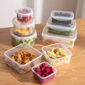 Food Storage <b>Container</b> <b>Square</b> <b>Plastic</b> Microwave Safe Kitchen Use Airtight Lid Set - Product Image 1