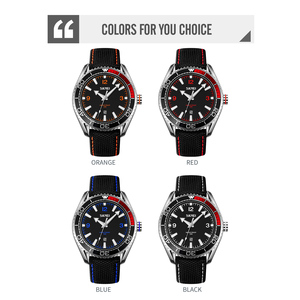 Reloj cronógrafo redondo para hombre, reloj de pulsera de cuero de lujo, reloj de cuarzo resistente al agua 30M - Product Image 3