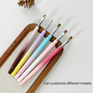 Pinceau à gel UV personnalisé pour ongles, tête ronde, tête plate, stylo liner, stylo à peinture pour ongles, OEM ODM, pinceau professionnel pour manucure et nail art en salon - Product Image 3