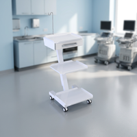 Support mobile pour appareils hospitaliers CLEBER FORLI 40175, modèle à un tiroir, en acier inoxydable, robuste, silencieux, réglable, facile à utiliser