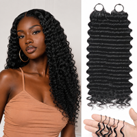 Extensions de cheveux humains 100% naturels Kinky CurlyFeather au crochet, boucles Pixie pré-séparées pour tresses, petites spirales bouclées au crochet