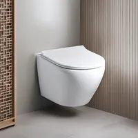 Empolo Design moderne une pièce murale WC cuvette de toilette blanche suspendue Ceram salle de bain CUPC hôtel placard de salle de bain simple