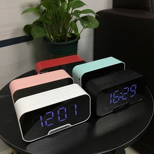 Multi-functional <b>LED</b> Dimmable Display FM Radio Wireless Speaker Dual-Alarm Mirror Alarm <b>Clock</b> with TF Card - Product Image 5