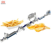 Volledig automatische aardappelchips productielijn, 500 kg/uur, commerciële machine voor het maken van knapperige aardappelchips en frieten