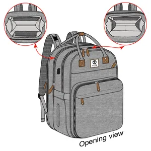 ママハンドバッグ拡張可能な断熱された便利なベビーおむつバッグ、ポータブルチェンジングパッド付きツイン用大型おむつバッグバックパック