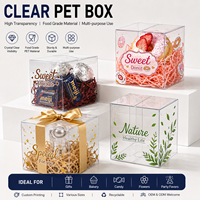Boîte en PET transparente personnalisée en gros, emballage plastique transparent pour aliments, boîte cadeau pour bonbons, chocolats, pâtisseries, faveurs de fête