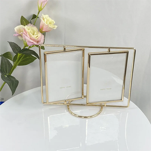 Bán buôn tùy chỉnh thời trang mạ side by side khung ảnh nhà trang trí <span class=keywords><strong>wrought</strong></span> sắt kim loại xoay hình ảnh khung ảnh - Product Image 4