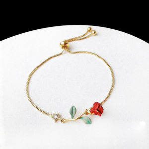 Collar de moda "La rosa <span class=keywords><strong>del</strong></span> Principito" <span class=keywords><strong>Serie</strong></span> de pulsera de rosas pintada a mano Collar de diseño retro de lujo para mujer al por mayor - Product Image 6