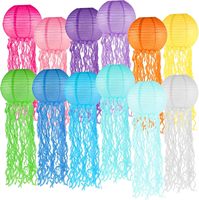 Lanternes en papier en forme de méduse sirène pour le Nouvel An chinois, Thanksgiving, la remise des diplômes, les décorations de fête marine, les lanternes suspendues pour anniversaire