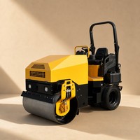 Compacteur à tambour vibrant autoporté ROADWAY RWYL82 de 3 tonnes avec moteur diesel Yanmar, pneus en caoutchouc et tambour de 700 mm pour pompe hydraulique
