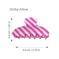 Pince à cheveux en PVC de haute qualité, couleur bonbon, avec motif rayé classique et simple, style rétro coréen, pince requin pour filles au quotidien