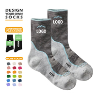Chaussettes de randonnée mi-mollet personnalisées avec logo, respirantes et chaudes, pour la randonnée en montagne, le camping, les sports d'aventure