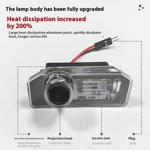 Lampu Proyeksi Plat Nomor Ghost Light 2025 untuk Tesla Model 3/Y, Lampu Dekorasi Mobil Belakang 12V, Lampu Tanah Pengganti - Product Image 6