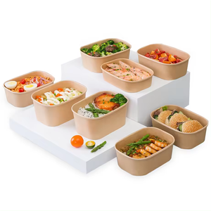 Boîte à lunch en papier kraft jetable personnalisée, emballage rectangulaire multifonctionnel pour collations, salades, sandwichs et autres <span class=keywords><strong>délices</strong></span> - Product Image 4