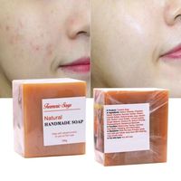 Savon pour le visage au curcuma de Source Factory, logo personnalisé, marque privée, OEM, ODM, blanchiment de la peau, nettoyage en profondeur, contrôle du sébum, en vrac, naturel