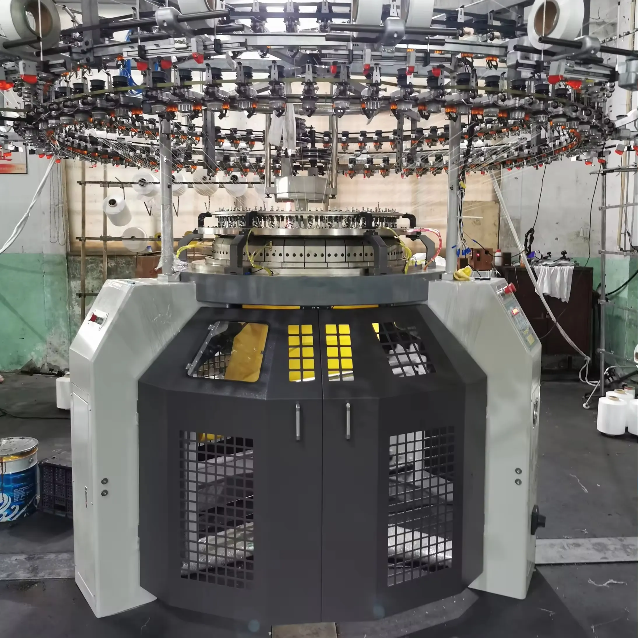 Mesin Rajut Melingkar Tiga Benang Jersey Tunggal untuk Membuat Kain Kaus