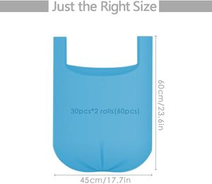 ถุงขยะแบบเสื้อยืด ถุงหิ้ว HDPE ถุงขยะแบบใช้แล้วทิ้ง สำหรับใช้ในครัวเรือนและซูเปอร์มาร์เก็ต - Product Image 2