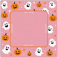 Tapis de table de mahjong antidérapant à double couche avec imprimé citrouille dessiné à la main, tapis de jeu pour la récolte d'automne